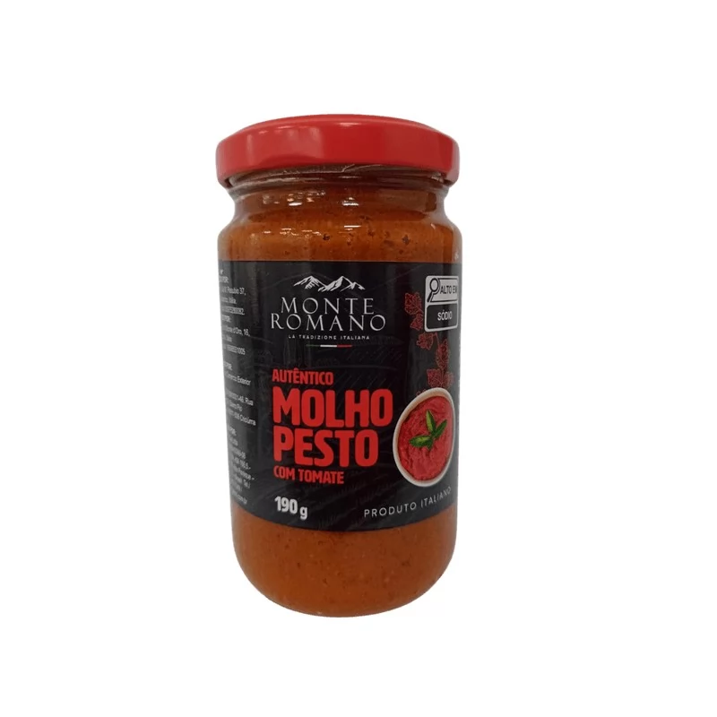 MOLHO PESTO MONTE ROMANO ROSSO 190G